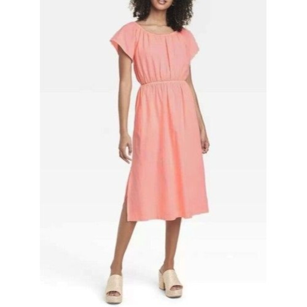 Universal Thread Dresses Women's Size Large Short Sleeve Back Cut Out Dress Pink